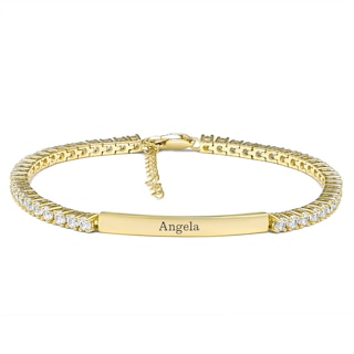 Brilliant Accent Stones Bar Bracelet (1 Line)
