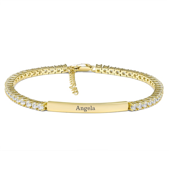 Brilliant Accent Stones Bar Bracelet (1 Line)