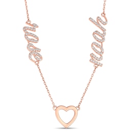 Couple's Sparkling Accent Stones Nameplate Necklace (2 Names)