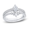 Thumbnail Image 0 of Diamond Bridal Set 3/4 ct tw Marquise/Round 14K White Gold
