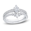 Thumbnail Image 1 of Diamond Bridal Set 3/4 ct tw Marquise/Round 14K White Gold