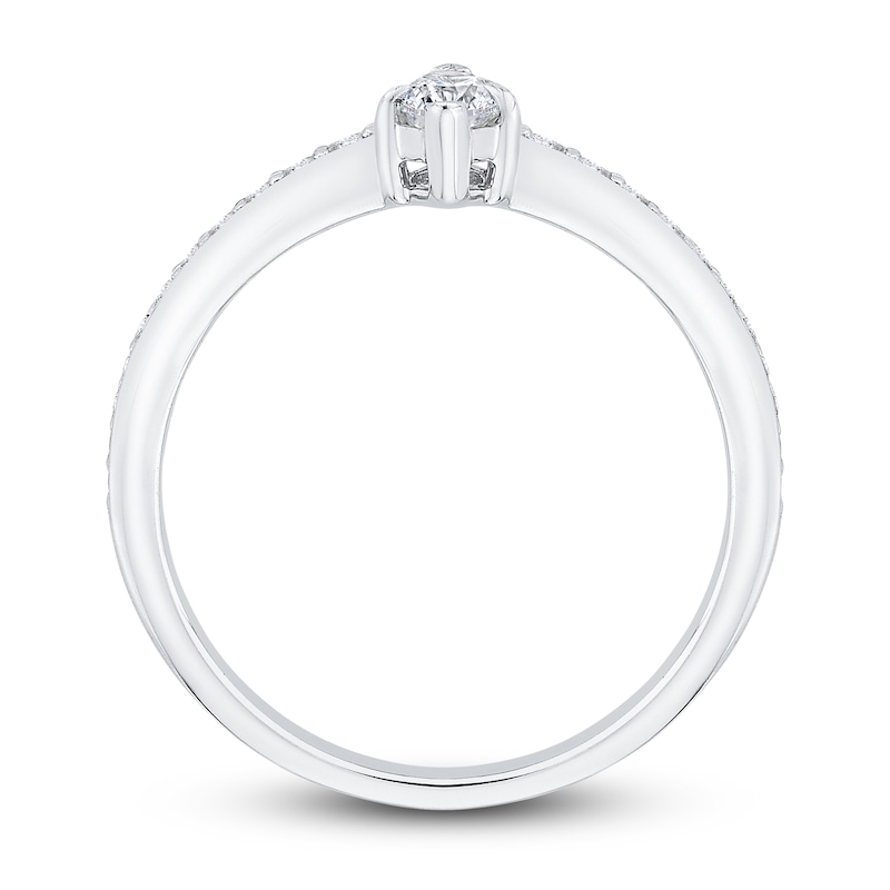 Main Image 3 of Diamond Bridal Set 3/4 ct tw Marquise/Round 14K White Gold