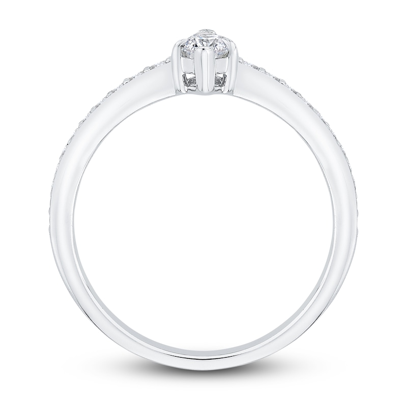 Diamond Bridal Set 3/4 ct tw Marquise/Round 14K White Gold