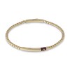 Marco Dal Maso Men's Black Diamond Accent Bracelet Red Enamel Sterling Silver/18K Yellow Gold-Plated 8"