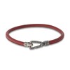 Marco Dal Maso Men's Red Leather Bracelet Sterling Silver 8"