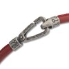 Marco Dal Maso Men's Red Leather Bracelet Sterling Silver 8"