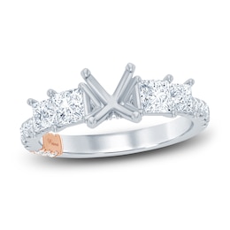 Pnina Tornai Lab-Grown Diamond Engagement Ring Setting 1-3/8 ct tw Princess/Round 14K White Gold