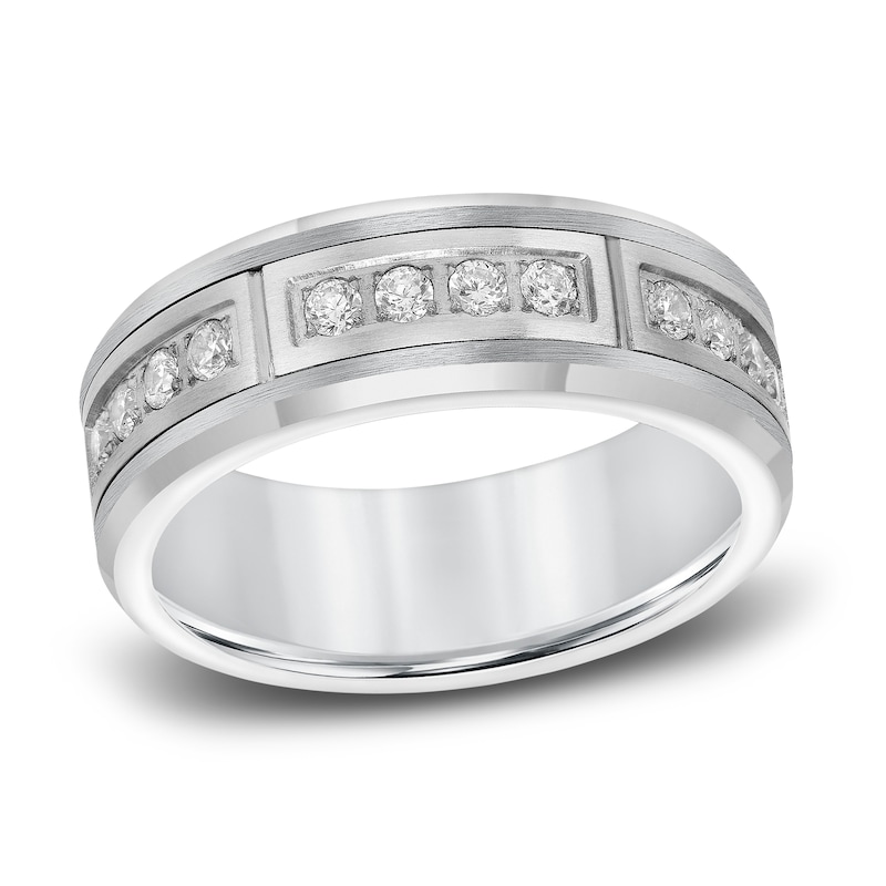 Main Image 1 of Diamond Wedding Band 3/8 ct tw Round White Tungsten