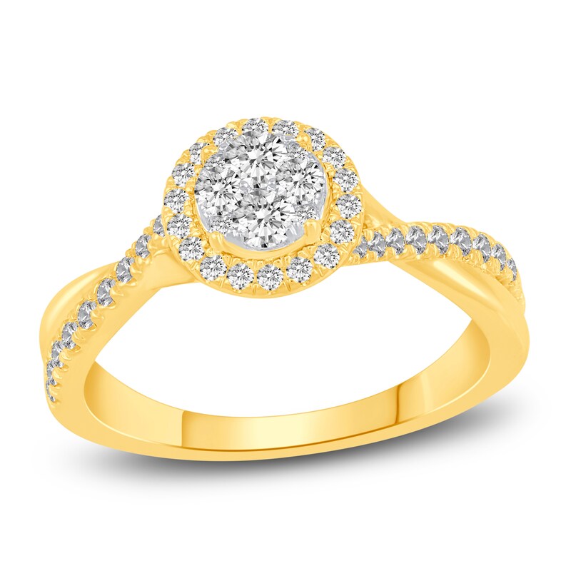 Diamond Engagement Ring 1/2 ct tw Round 10K Yellow Gold