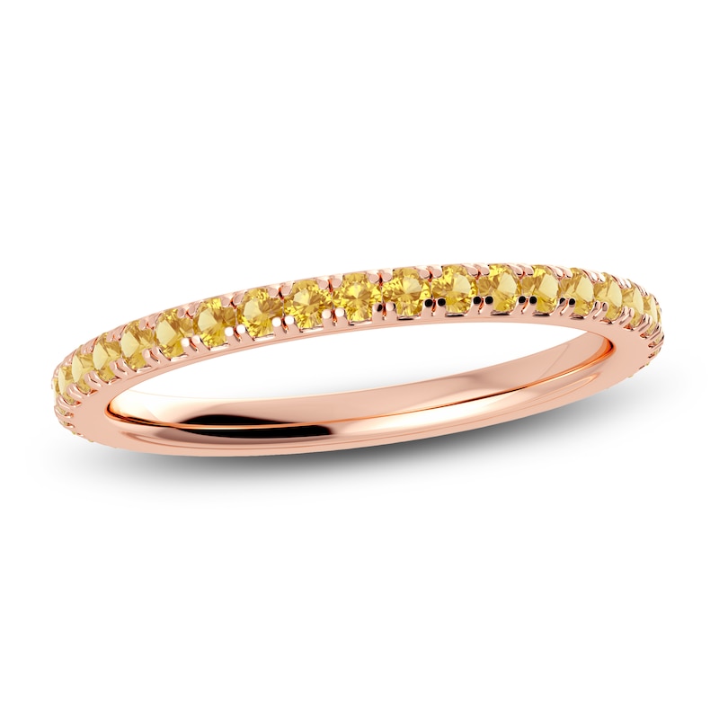 Main Image 1 of Juliette Maison Natural Citrine Eternity Ring 10K Rose Gold