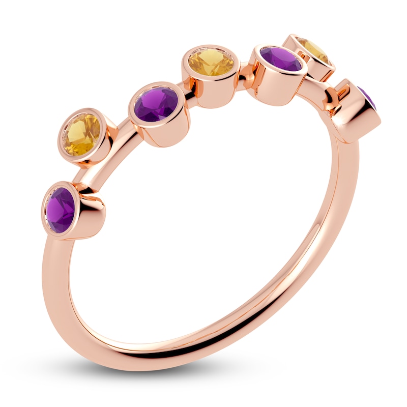 Main Image 2 of Juliette Maison Natural Citrine & Natural Amethyst Ring 10K Rose Gold