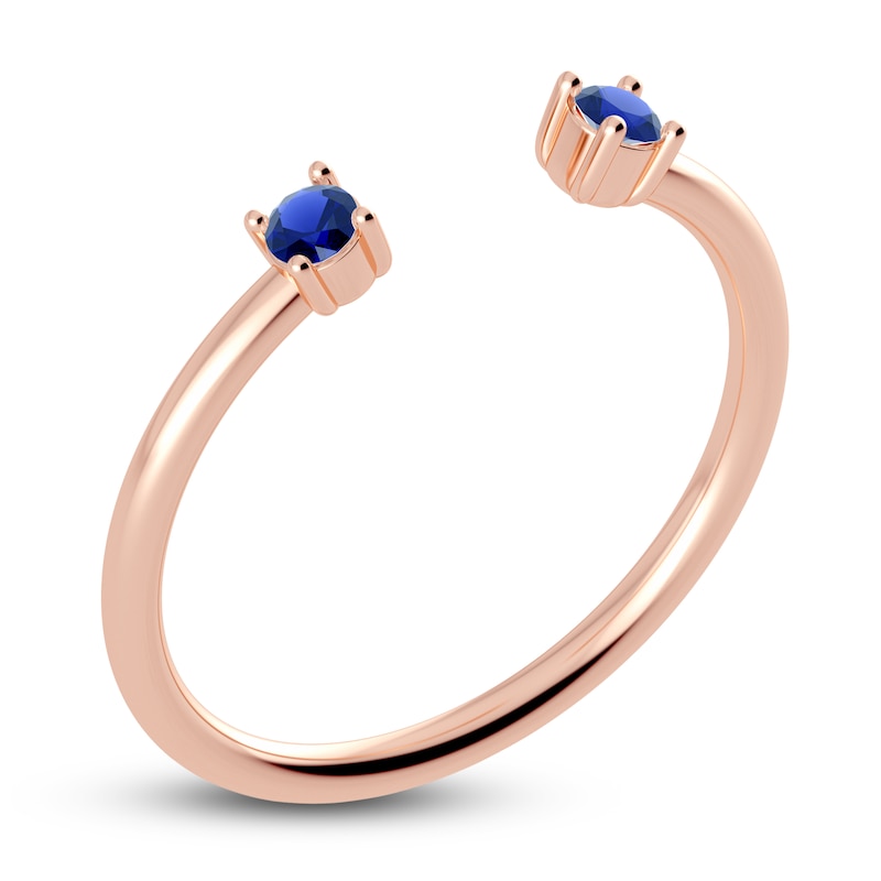 Main Image 2 of Juliette Maison Natural Blue Sapphire Cuff Ring 10K Rose Gold