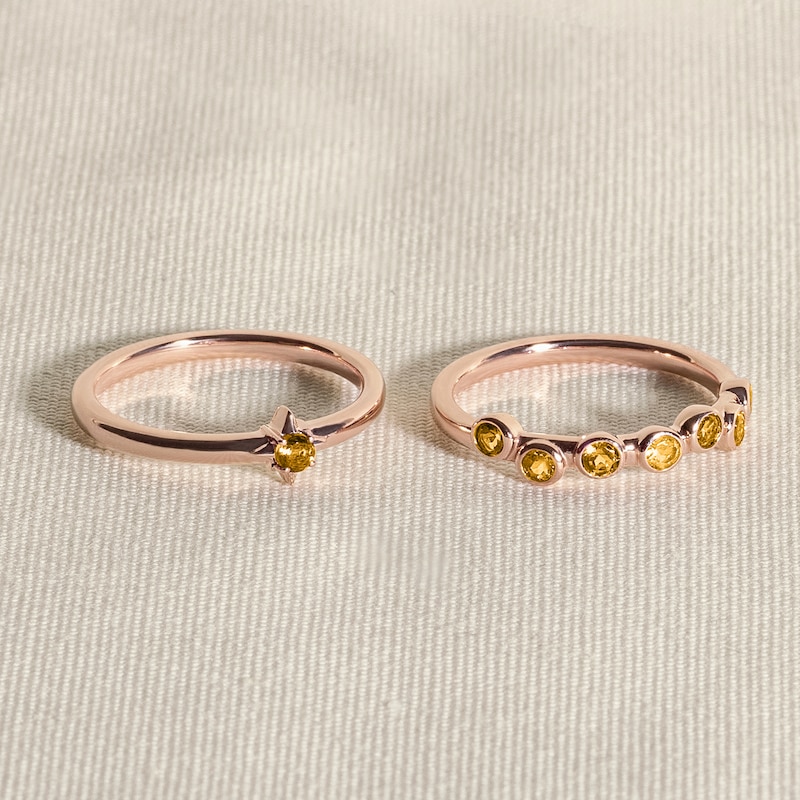 Main Image 4 of Juliette Maison Natural Citrine Ring 10K Rose Gold