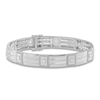 Thumbnail Image 1 of Men's Diamond Bracelet 2-3/4 ct tw Round/Baguette 10K White Gold 8.5"