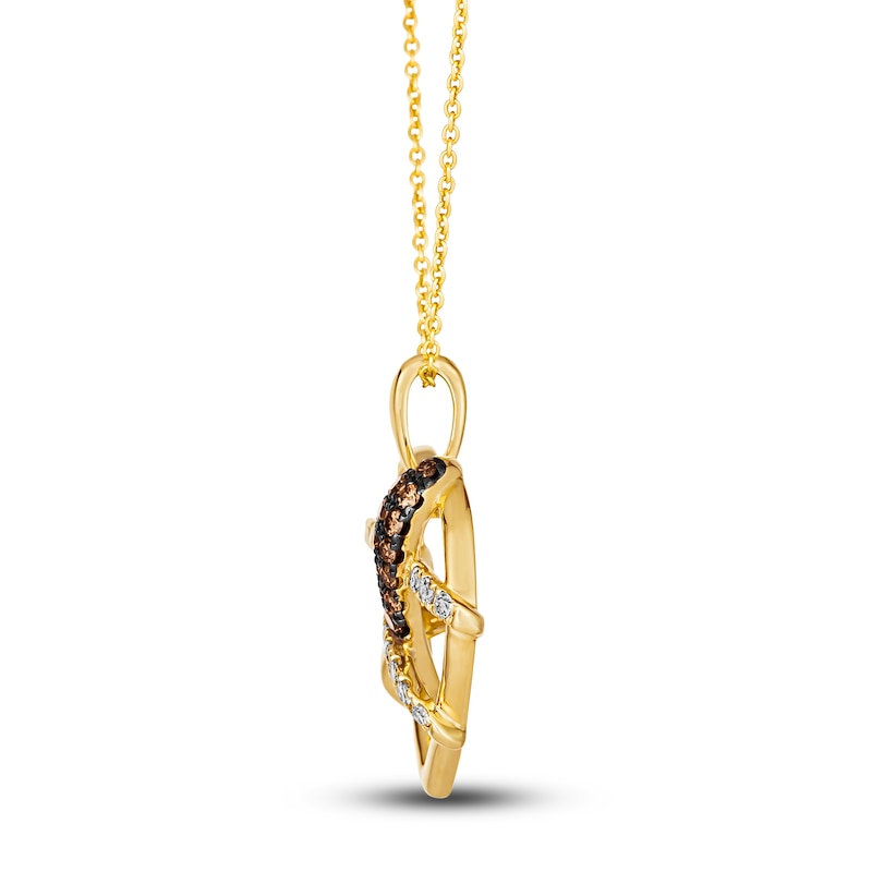 Main Image 2 of Le Vian Wrapped In Chocolate Diamond Heart Necklace 1/2 ct tw Round 14K Honey Gold 19"