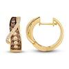Thumbnail Image 1 of Le Vian Diamond Hoop Earrings 1 ct tw Round 14K Honey Gold