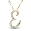 Thumbnail Image 1 of Diamond Initial E Pendant Necklace 1/10 ct tw Round 10K Yellow Gold 18"