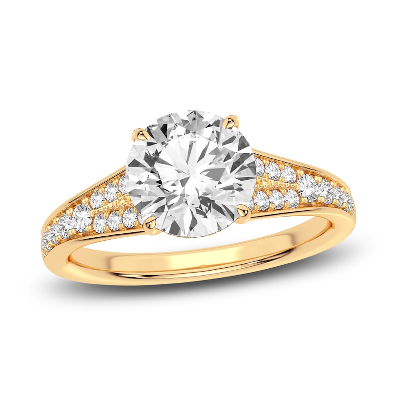 Main Image 1 of Lab-Grown Diamond Engagement Ring 2-1/3 ct tw Round 14K Yellow Gold
