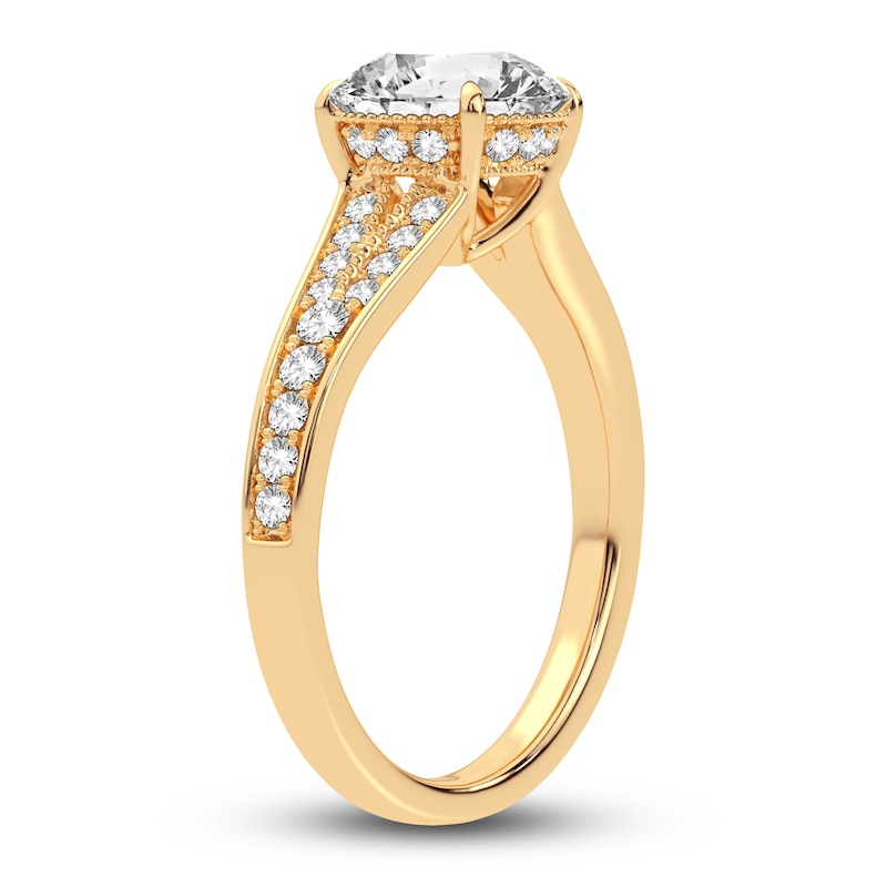 Main Image 2 of Lab-Grown Diamond Engagement Ring 2-1/3 ct tw Round 14K Yellow Gold