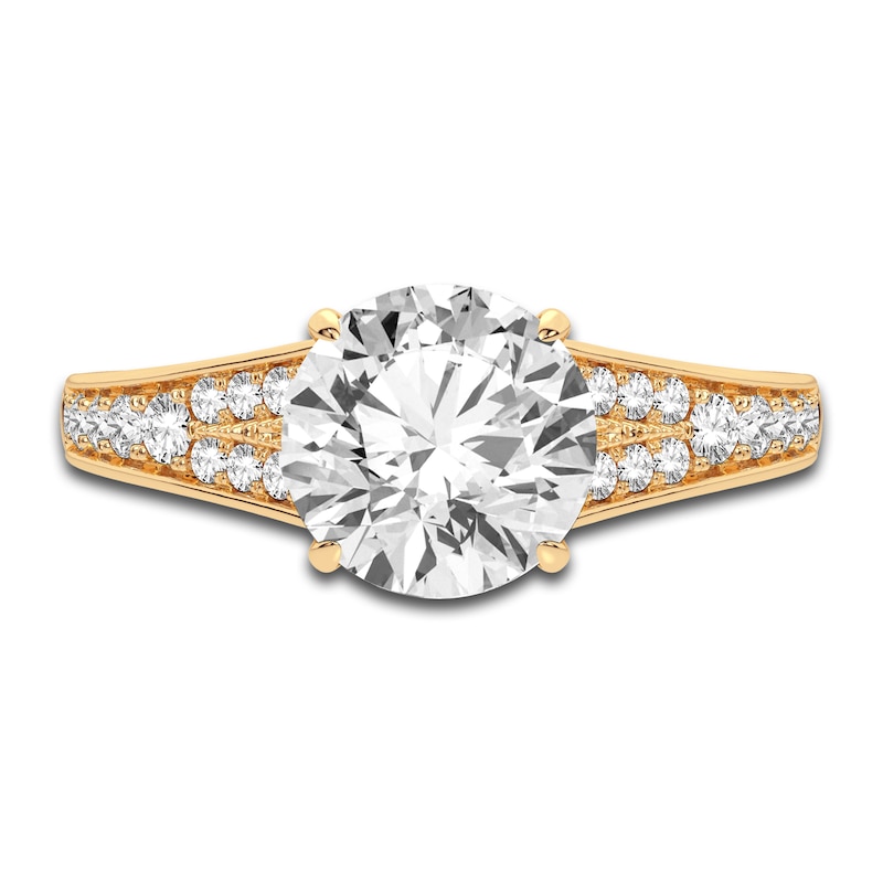 Main Image 3 of Lab-Grown Diamond Engagement Ring 2-1/3 ct tw Round 14K Yellow Gold