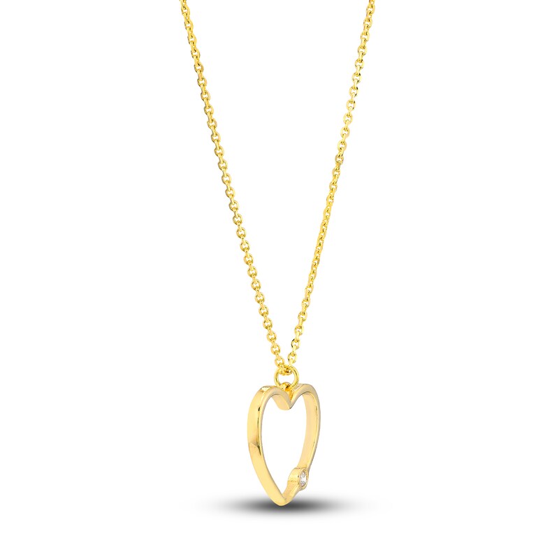 Main Image 2 of Diamond Heart  Necklace Diamond Accent 14K Yellow Gold 18"