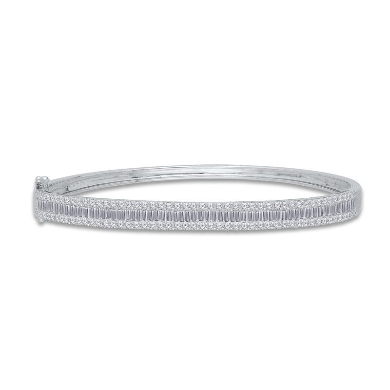 Main Image 1 of Kallati Diamond Bangle Bracelet 1-1/2 ct tw Round/Baguette 14K White Gold