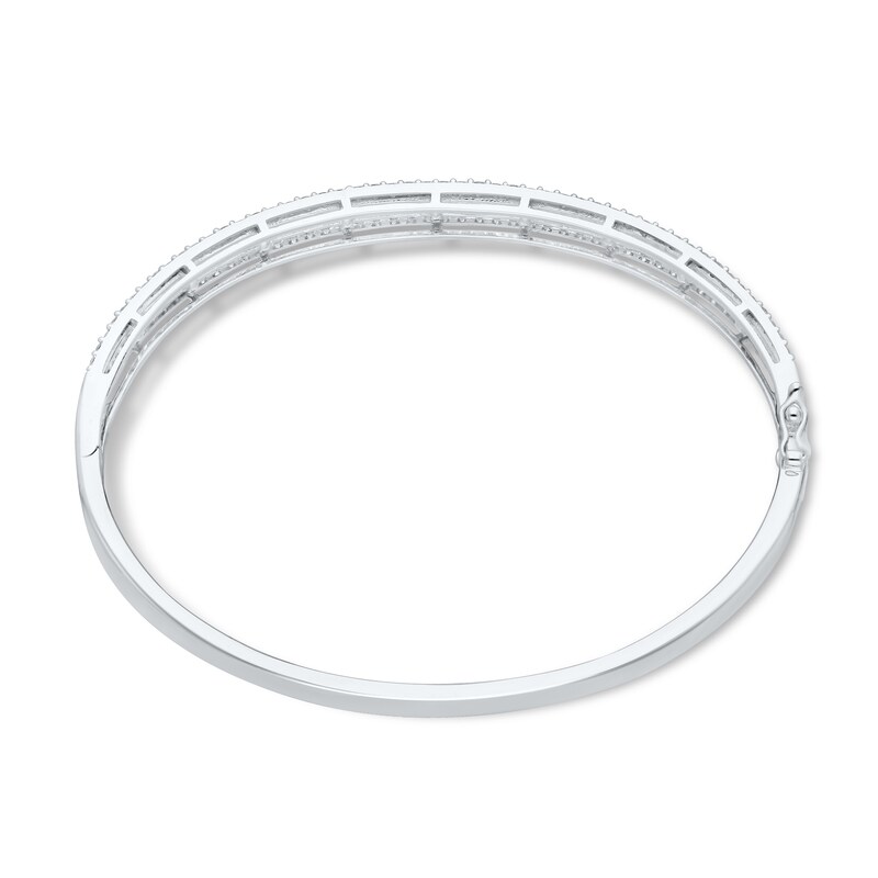Main Image 3 of Kallati Diamond Bangle Bracelet 1-1/2 ct tw Round/Baguette 14K White Gold