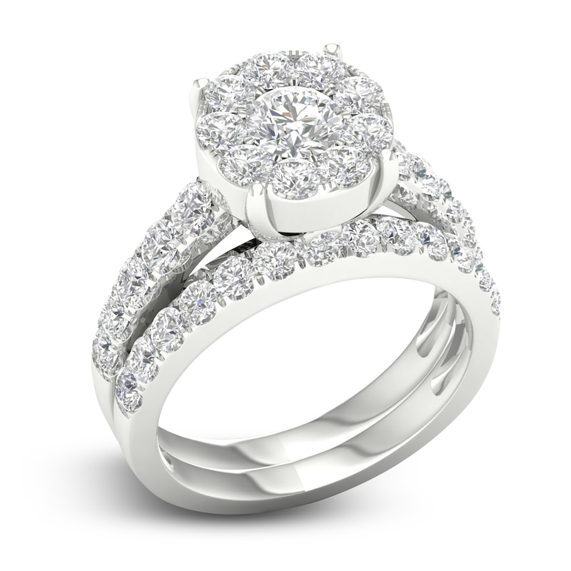 Diamond Bridal Set 2 ct tw Round 14K White Gold