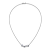 Thumbnail Image 4 of Natural Blue Sapphire Necklace 3/8 ct tw Diamonds 14K White Gold 18"