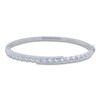 Diamond Bangle Bracelet 1 ct tw Round/Baguette 14K White Gold 7"
