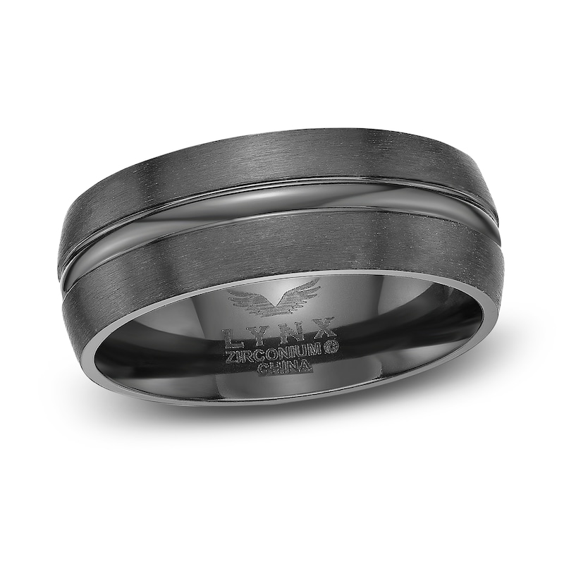 Main Image 1 of Men's Wedding Band Black Zirconium 8.0mm