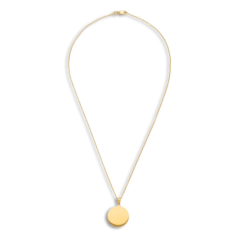 Main Image 4 of Engravable Circle Necklace 14K Yellow Gold 16" to 18" Adjustable