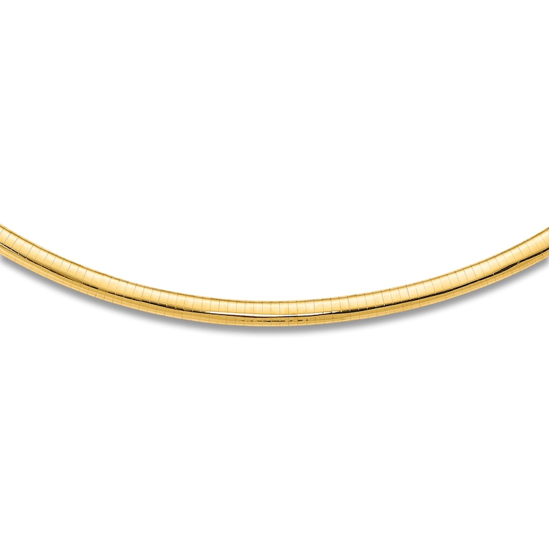 Main Image 1 of Domed Omega Necklace 14K Yellow Gold 18" 6.0mm