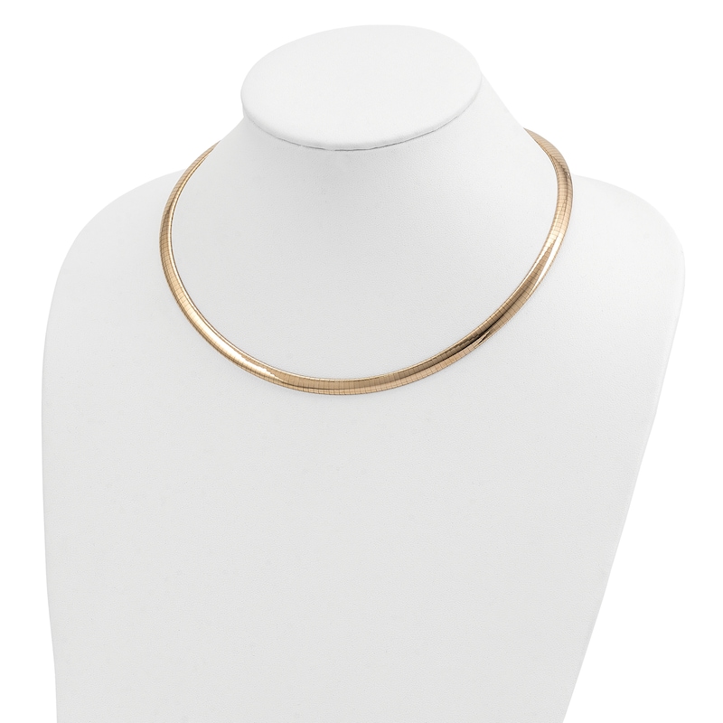 Main Image 2 of Domed Omega Necklace 14K Yellow Gold 18" 6.0mm