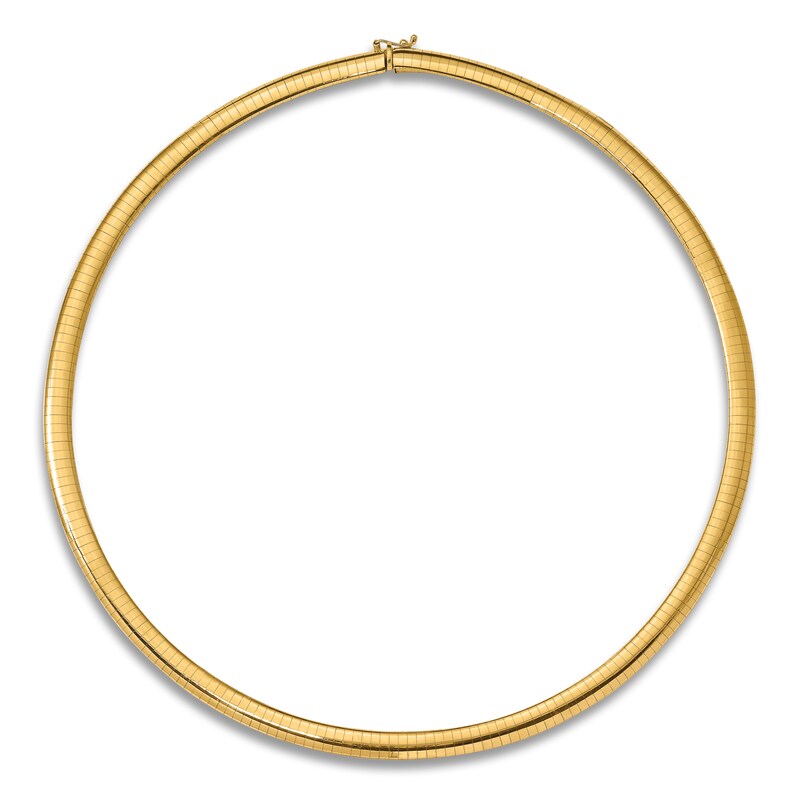 Main Image 3 of Domed Omega Necklace 14K Yellow Gold 18" 6.0mm