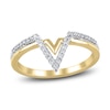 Thumbnail Image 1 of Diamond Contour Wedding Band 1/6 ct tw Round 10K Two-Tone Gold