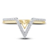 Thumbnail Image 3 of Diamond Contour Wedding Band 1/6 ct tw Round 10K Two-Tone Gold