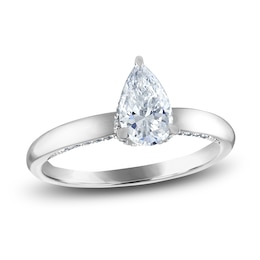 Diamond Engagement Ring 7/8 ct tw Pear/Round Platinum