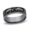 Thumbnail Image 1 of Deer Fight Wedding Band Black Tantalum/Titanium 7.5mm