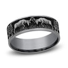 Thumbnail Image 0 of Deer Fight Wedding Band Black Tantalum/Titanium 7.5mm