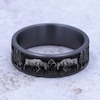 Thumbnail Image 3 of Deer Fight Wedding Band Black Tantalum/Titanium 7.5mm