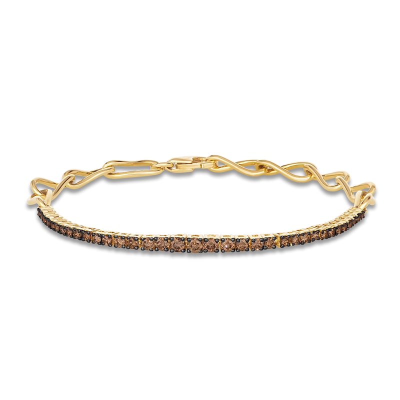Main Image 1 of Le Vian Chocolate Diamond Bracelet 1 ct tw Round 14K Honey Gold