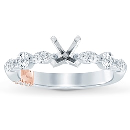 Pnina Tornai Diamond Engagement Ring Setting 1/2 ct tw Round/Marquise 14K White Gold