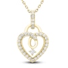 Thumbnail Image 1 of Diamond Heart Pendant Necklace 1/4 ct tw Round 10K Yellow Gold 18"
