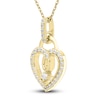 Thumbnail Image 2 of Diamond Heart Pendant Necklace 1/4 ct tw Round 10K Yellow Gold 18"