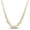 Thumbnail Image 0 of Italia D'Oro Hollow Graduated Link Necklace 14K Yellow Gold 18" 17mm