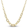Thumbnail Image 1 of Italia D'Oro Hollow Graduated Link Necklace 14K Yellow Gold 18" 10mm