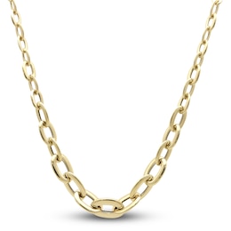 Italia D'Oro Hollow Graduated Link Necklace 14K Yellow Gold 18" Italia D'Oro Hollow Graduated Link Necklace 14K Yellow Gold 18"