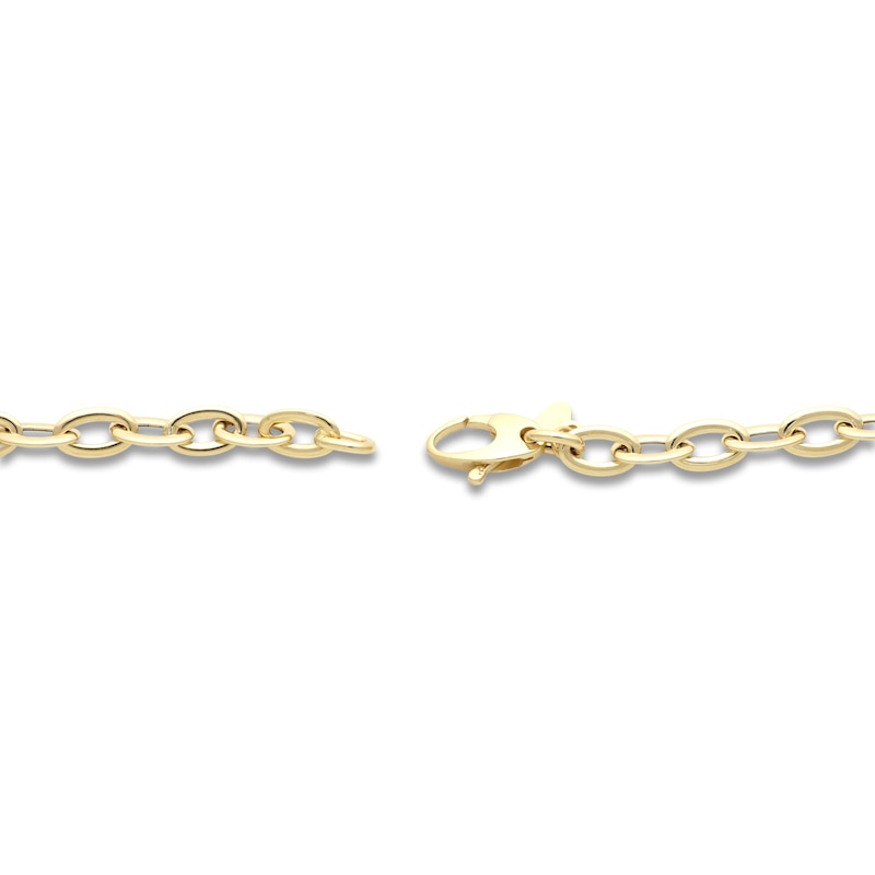 Main Image 3 of Italia D'Oro Hollow Graduated Link Necklace 14K Yellow Gold 18" 10mm
