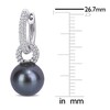 Thumbnail Image 2 of Tahitian Cultured Pearl Drop Earrings 1/2 ct tw Diamonds 14K White Gold